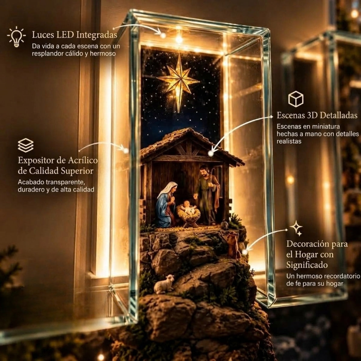Camino de Luz - Cruz Iluminada con las Escenas de la Vida de Cristo